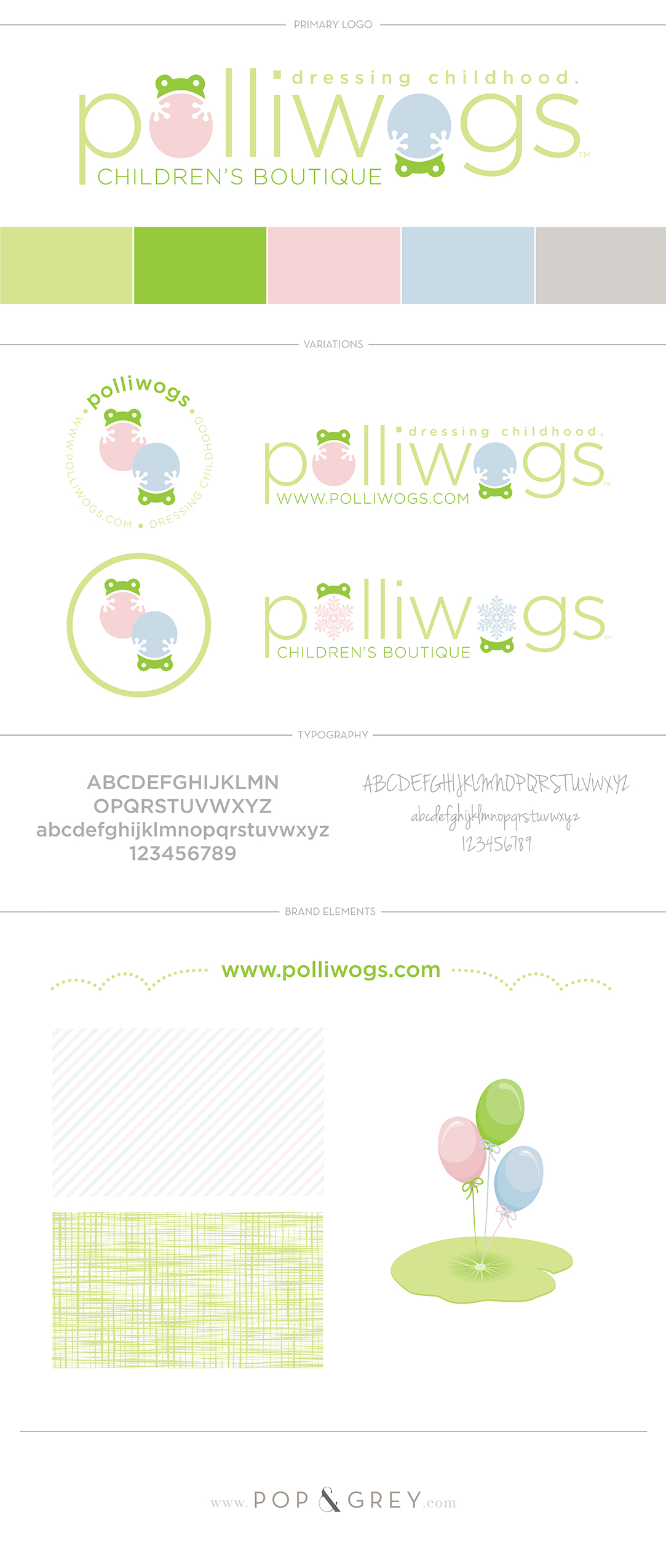 Brand Design for Polliwogs Children's Boutique by Pop and Grey