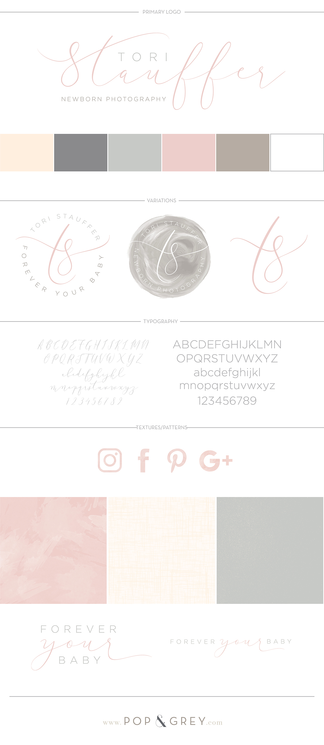 Brand Design for Tori Stauffer Photography by Pop and Grey