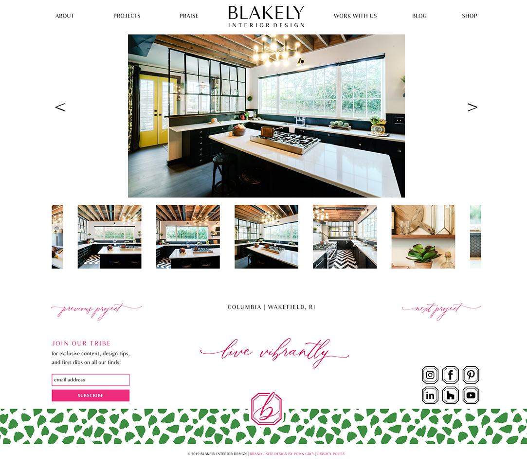 blakely interior design project gallery website design by pop and grey