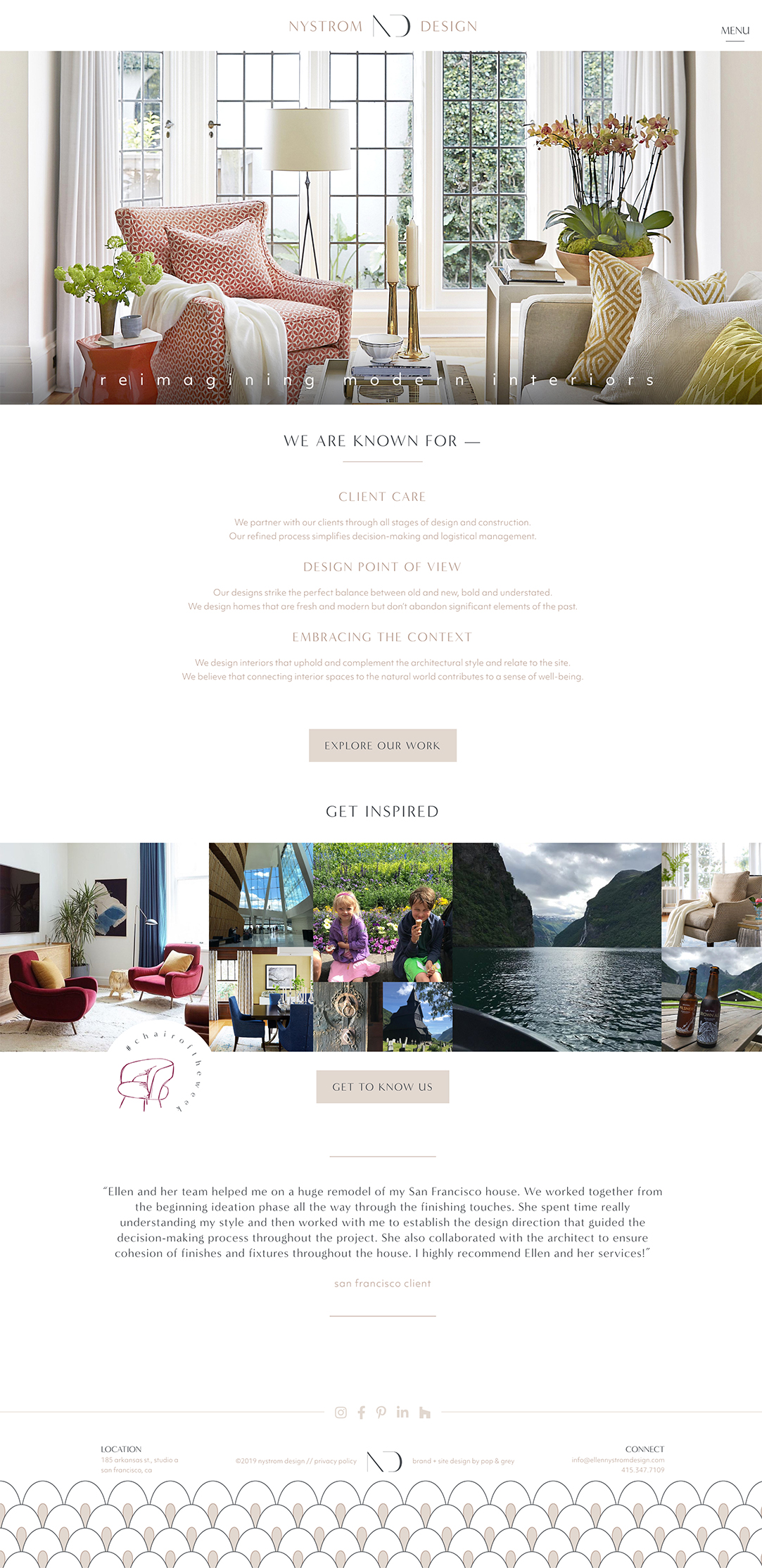 nystrom design brand and website design homepage