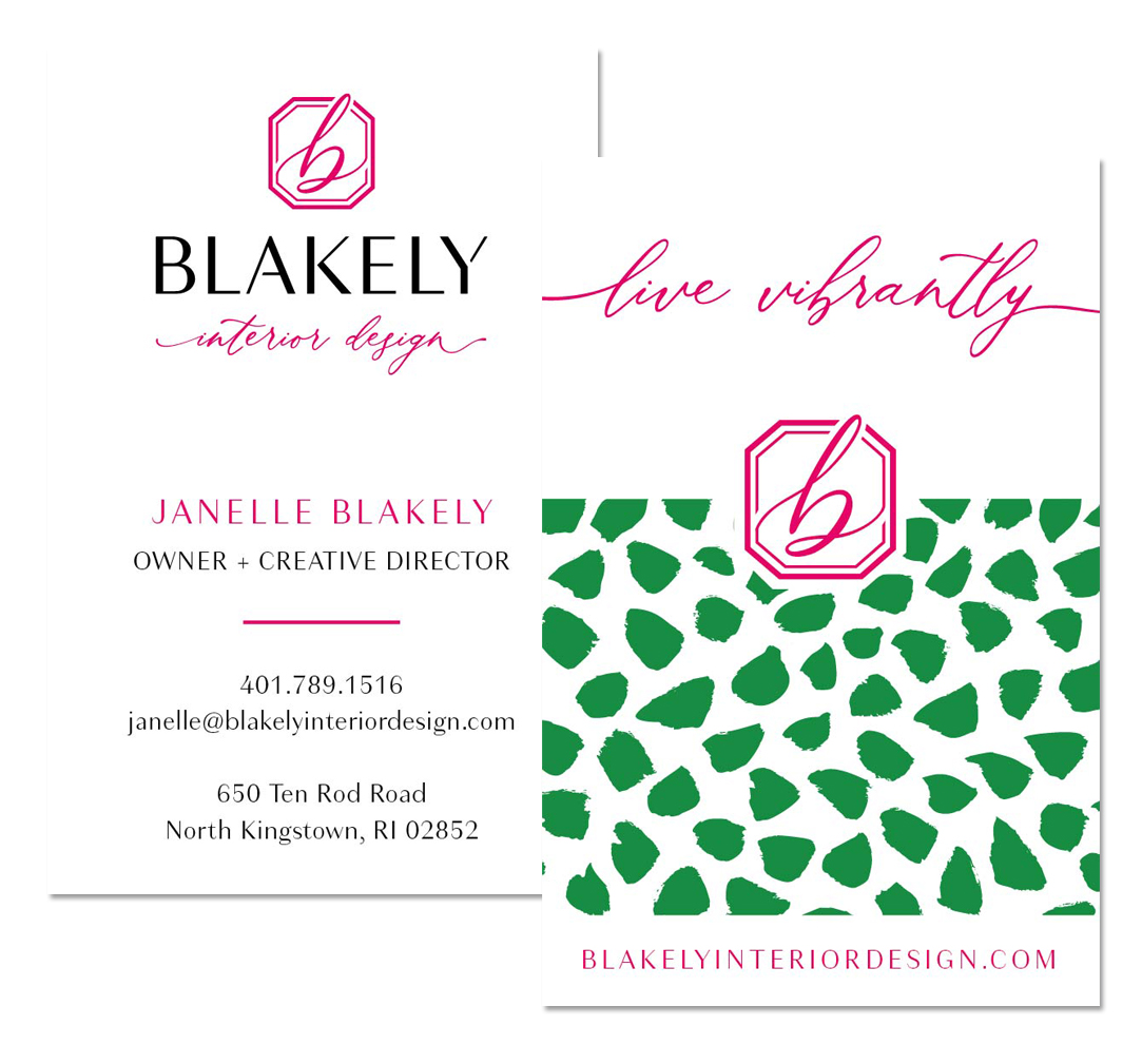 blakely interior design business card design by pop and grey