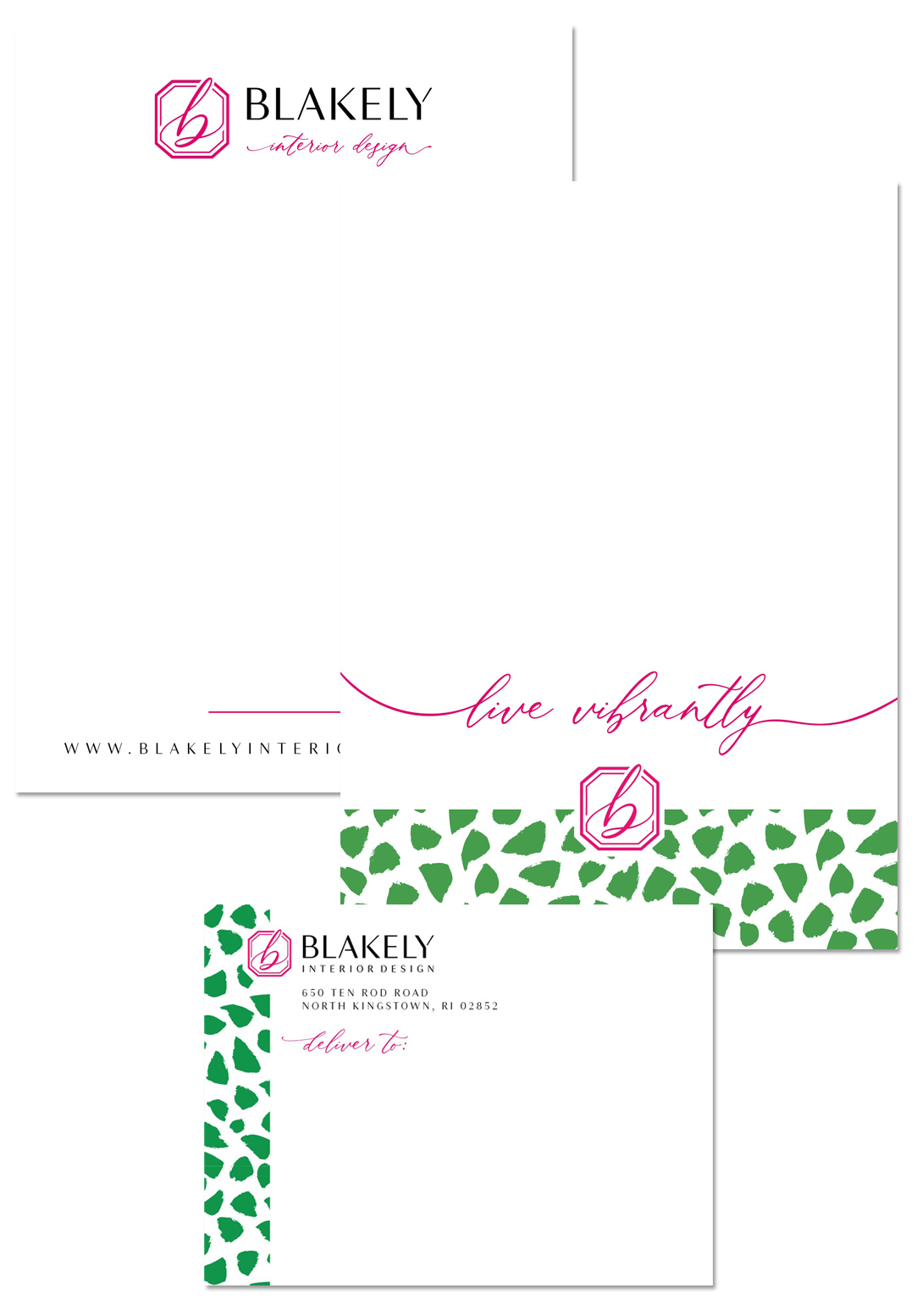 blakely interior design notecard design by pop and grey