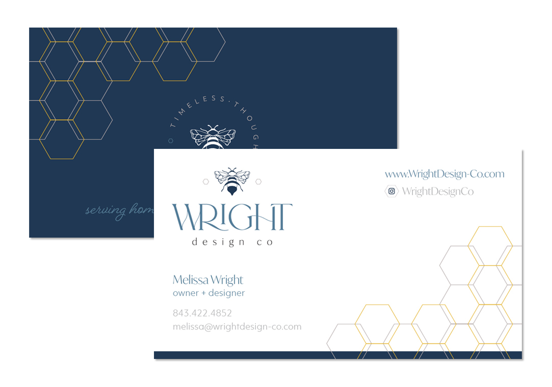 Wright Design Co business card design by Pop & Grey