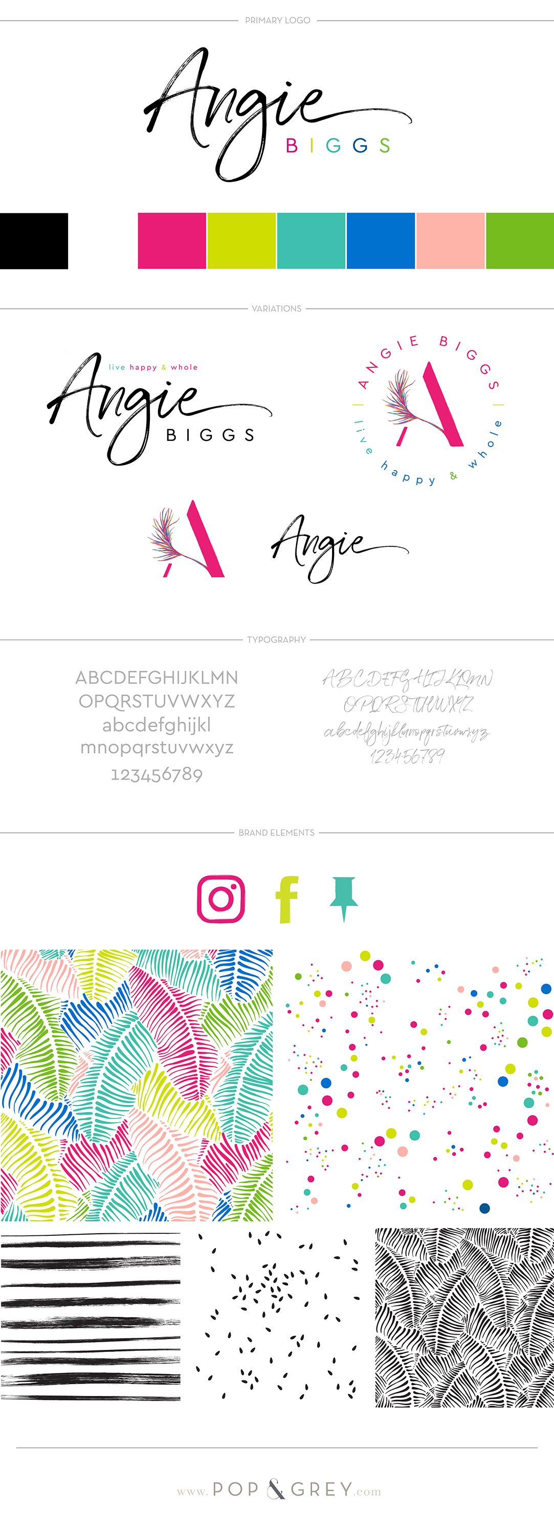 Angie Biggs personal brand design by Pop & Grey