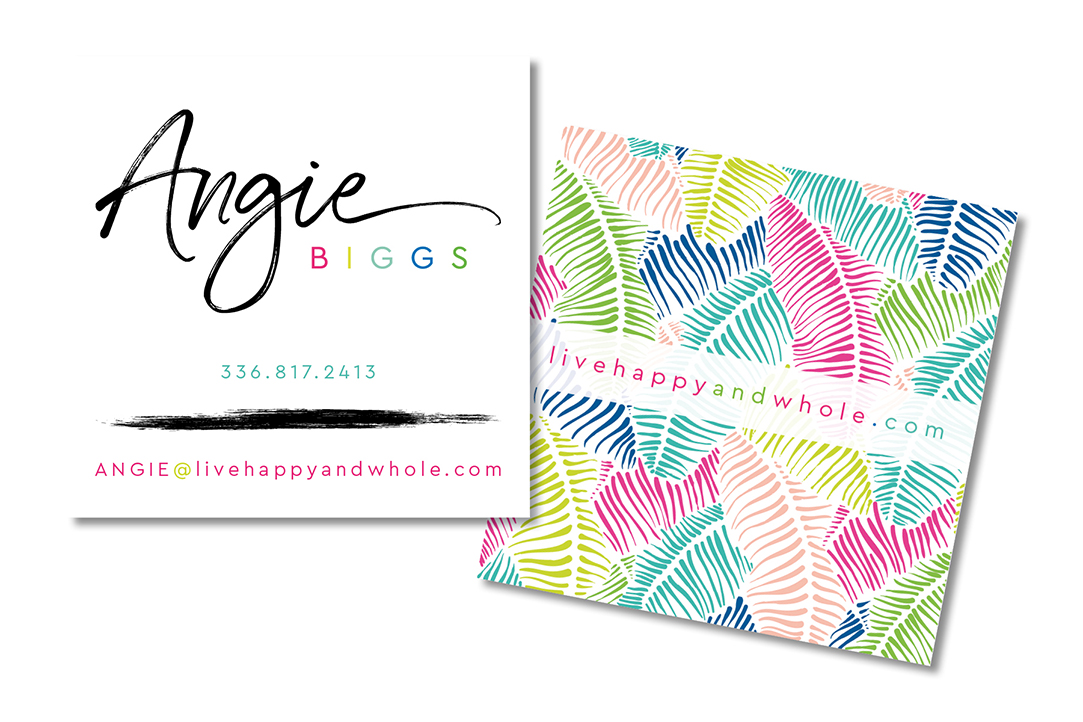 Angie Biggs personal brand business card design by Pop & Grey