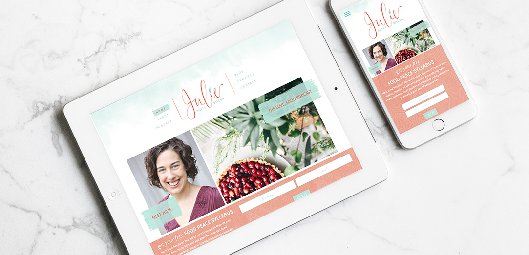 Julie Dillon responsive website design by Pop & Grey