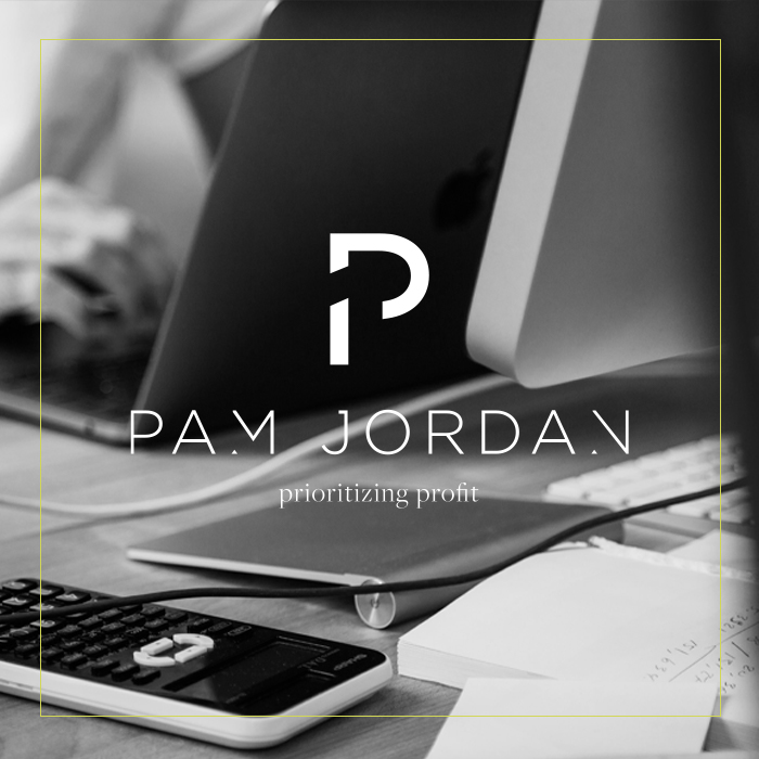 brand design for pam jordan / pivot business group, fractional cfo, by pop & grey
