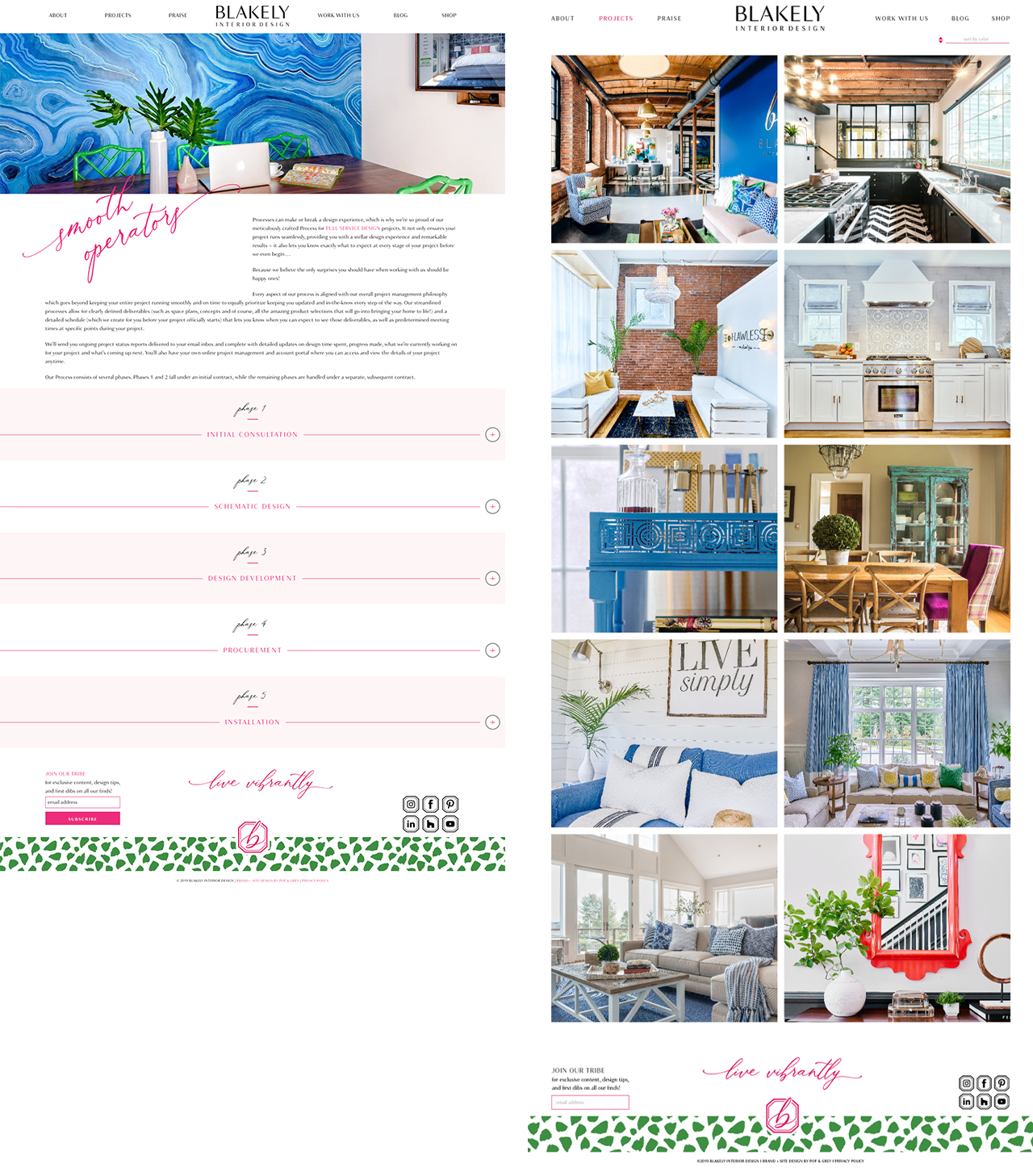 Blakely Interior Design website design by Pop & Grey