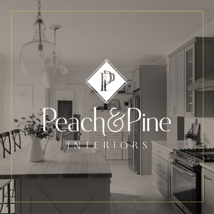 peach & pine interiors brand design by pop and grey